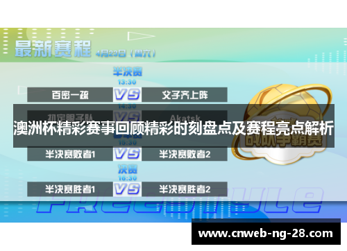 澳洲杯精彩赛事回顾精彩时刻盘点及赛程亮点解析 澳洲杯精彩赛事回顾精彩时刻盘点及赛程亮点解析